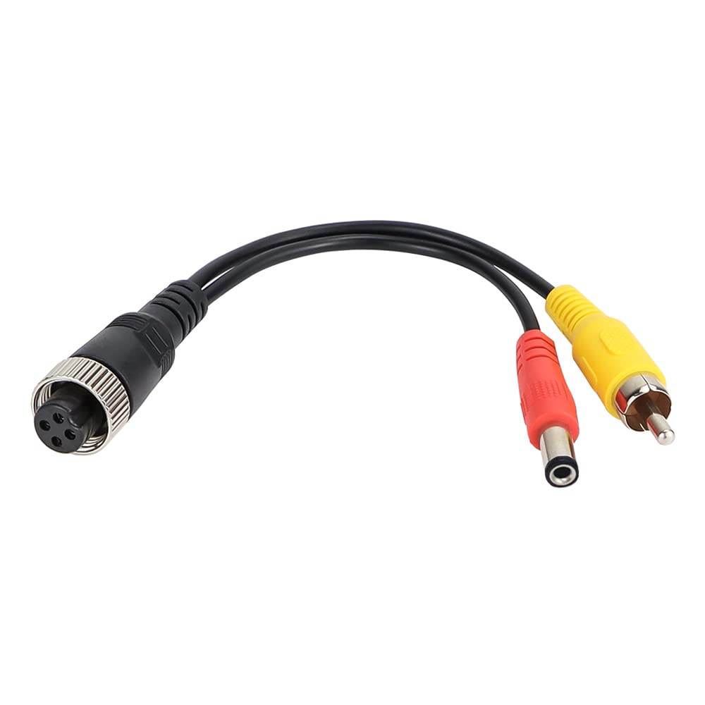 supmory 4 pin Aviation Head Female Turn RCA Male/DC Male Cable Plug Adapter Converter Suitable for on-Board DVR Monitor Closed Circuit Television