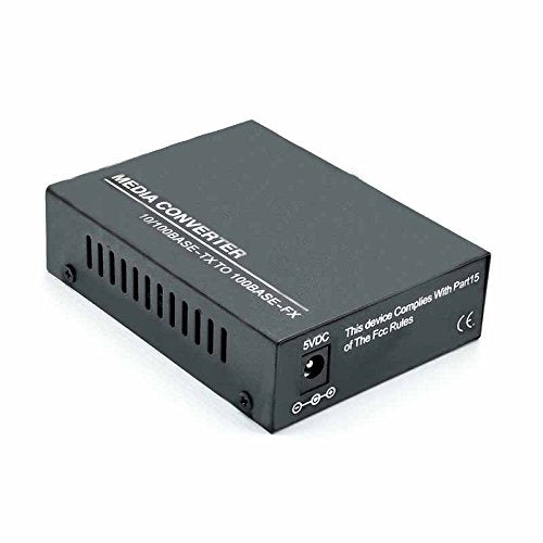 Jeirdus Fast Ethernet Duplex SC Fiber Optic to RJ45 Media Converter, 10/100M 2KM Multimode