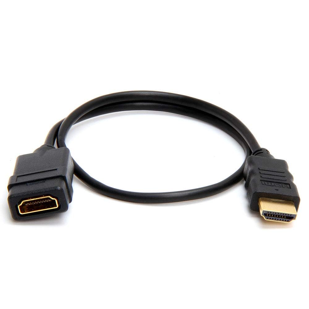 Cmple - HDMI Extension Cable 1.5 ft Male to Female HDMI Adapter Cord 4K@60Hz 2150p 1080p 3D Audio/Video Extender Compatible with Laptop, Gaming PC