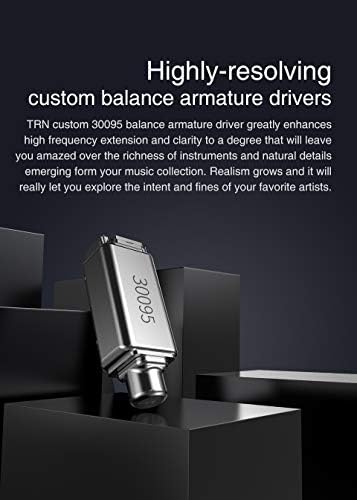 QZXYHYN TRN ST1 in Ear Monitors 1DD + 1BA Dual Driver, HiFi Earphones with 1Dynamic and Balanced Armature Drivers Earbuds (No Mic, Black)