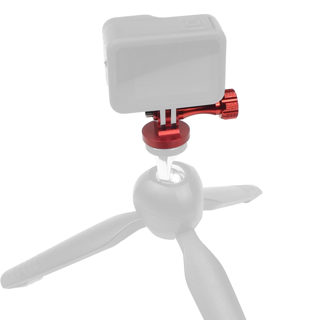 NovelGoal CNC Aluminium Small Tripod Mount Adapter with Thread Screw for HD Hero 9 8 7 6 5 4 Session 2 3 Action Cameras (Red Set)