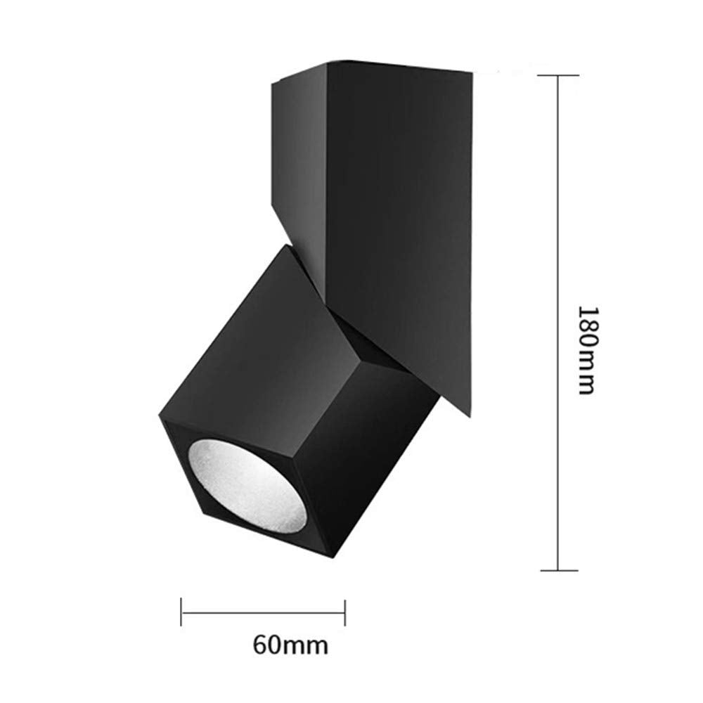 Yodaba LED Indoor Ceiling Spotlight 360°Adjustable Wall Light - Art DIY Spotlights -12W Cool White Light 6000K Ceiling Downlight -Surface Mounted COB
