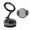 [Newly Upgraded] Metal Magnetic Car Phone Holder | Dual Insurance of Vacuum + Adhesive | 360° Rotation Without Dead Angle | Magnetic Ring Included(for