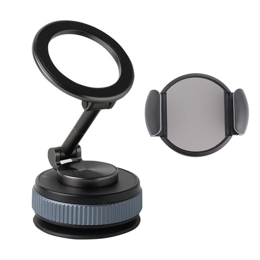 [Newly Upgraded] Metal Magnetic Car Phone Holder | Dual Insurance of Vacuum + Adhesive | 360° Rotation Without Dead Angle | Magnetic Ring Included(for