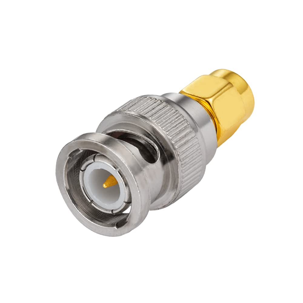 POBADY 2PCS SMA to BNC RF Adapters Connection SMA Male to BNC Male for SDR Amateur Handheld Electronics WLAN Wireless CCTV Camera Scanner Two Way