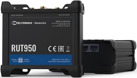 Teltonika RUT950K02400 Model RUT950 Industrial 4G LTE Wi-Fi WAN Cellular Router for Verizon, Automatic Switch to Available Backup Connection; Wireless