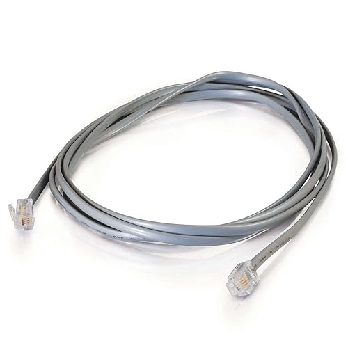 C2G 83867 10M RJ11 6P4C Straight Modular Internet ADSL Cable, Cable Suitable for High Speed Internet, Broadband Router, Modem, Phone Socket