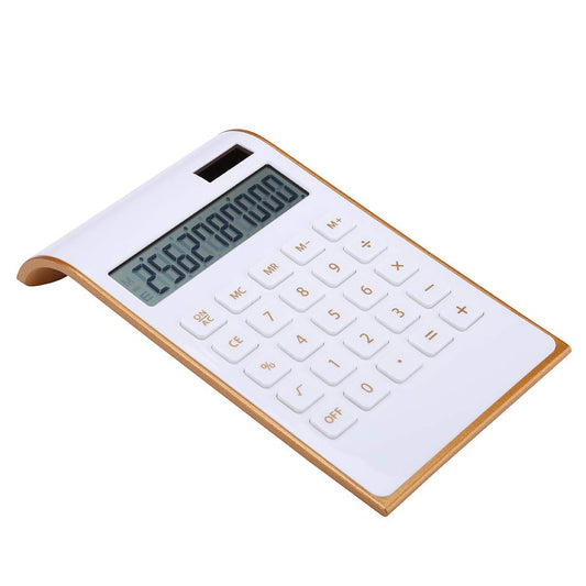 Artyea Calculator, Slim Elegant Design, Office/Home Electronics, Dual Powered Desktop Financial Calculator, Solar Power, 10 Digits, Tilted LCD