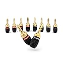 Deadbolt Banana Plugs 5-Pairs by Sewell, Gold Plated Speaker Plugs, Quick Connect
