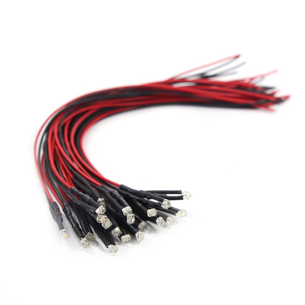 Evemodel 20pcs Pre Wired 1.8mm Warm White Led Lamp Light Set 12V ~ 18V for Train Layout