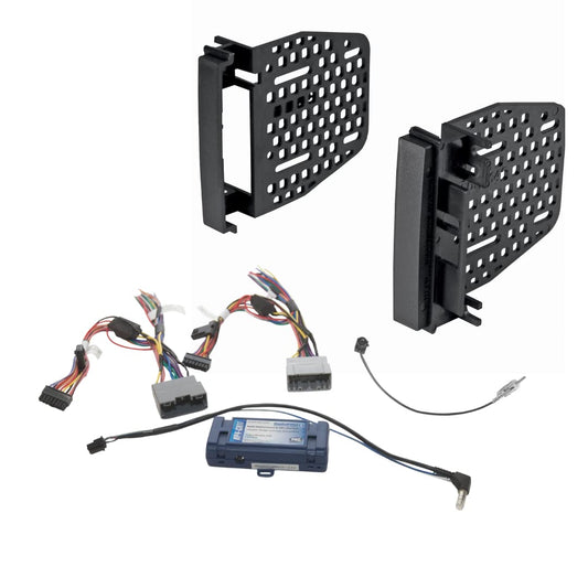 American International Double DIN Radio Install Dash Kit for Dodge RAM & Jeep Wrangler JK/Liberty/Patriot/Grand Cherokee/Compass, Retains SWC