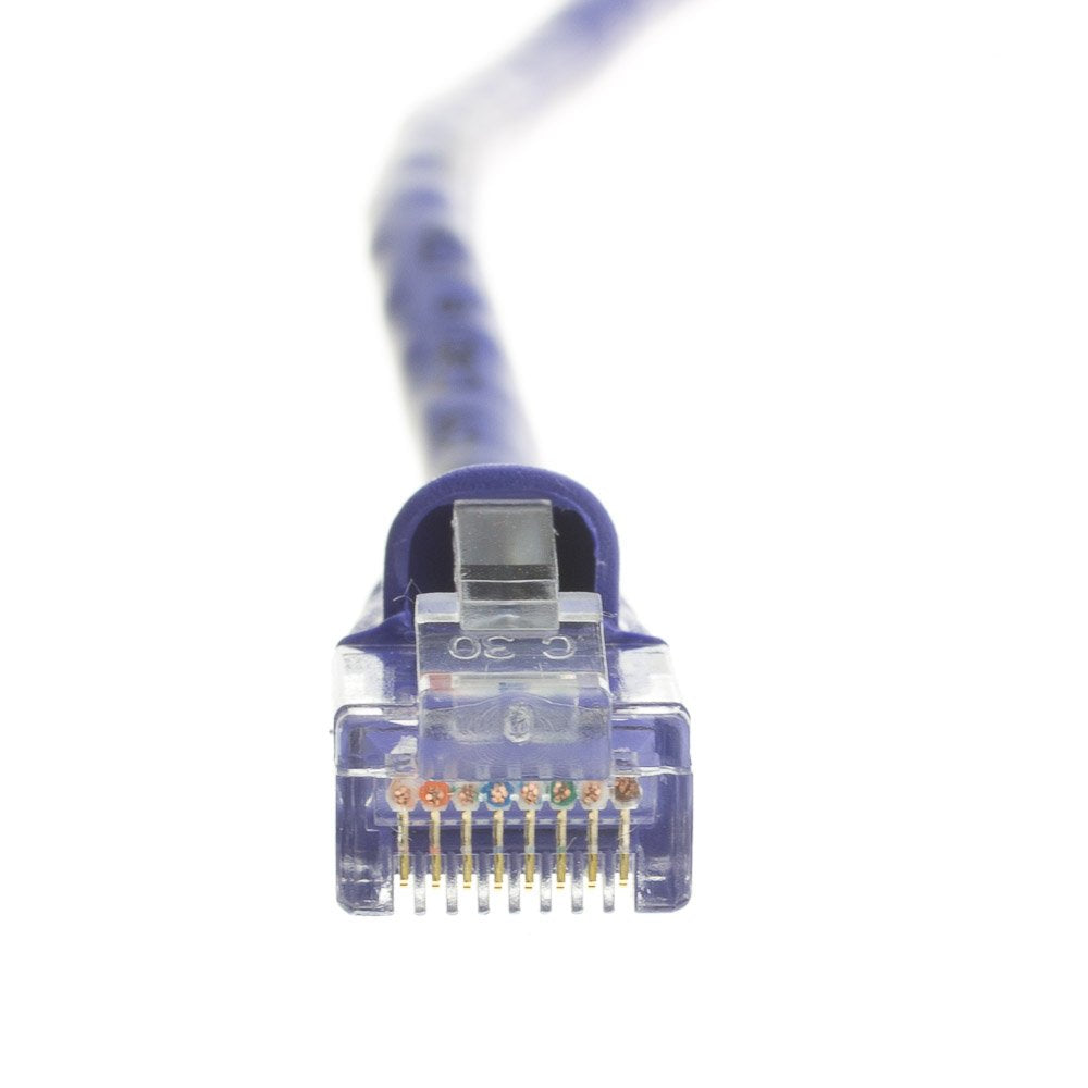 CableWholesale Cat5e UTP Ethernet Cable, Snagless Boot, PoE, 50 ft, Purple