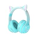 YOYOTUNE Bluetooth Kids Headphones,Cat Ear LED Light Up Kids Wireless Headphones,Bluetooth 5.1&Stereo Sound, Foldable,Adjustable Headband,Children…