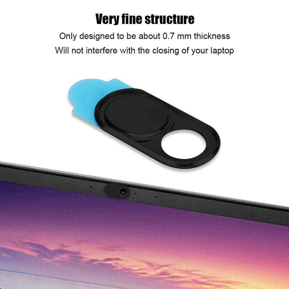 ASHATA 3pcs Metal Camera Lens, Ultra Thin Camera Cover Webcam Cover Blocker Slider for Smartphone Tablet Desktop Laptop(Black)