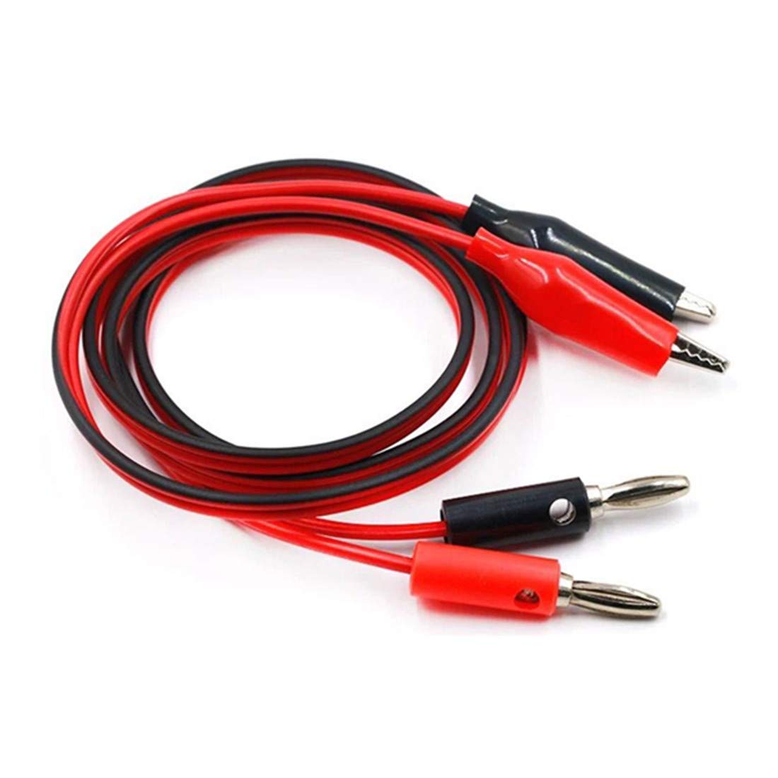 GDQLCNXB 5 Pairs Power Supply Double Alligator Clip to Banana Connector Audio Video Test Cable 1M Length