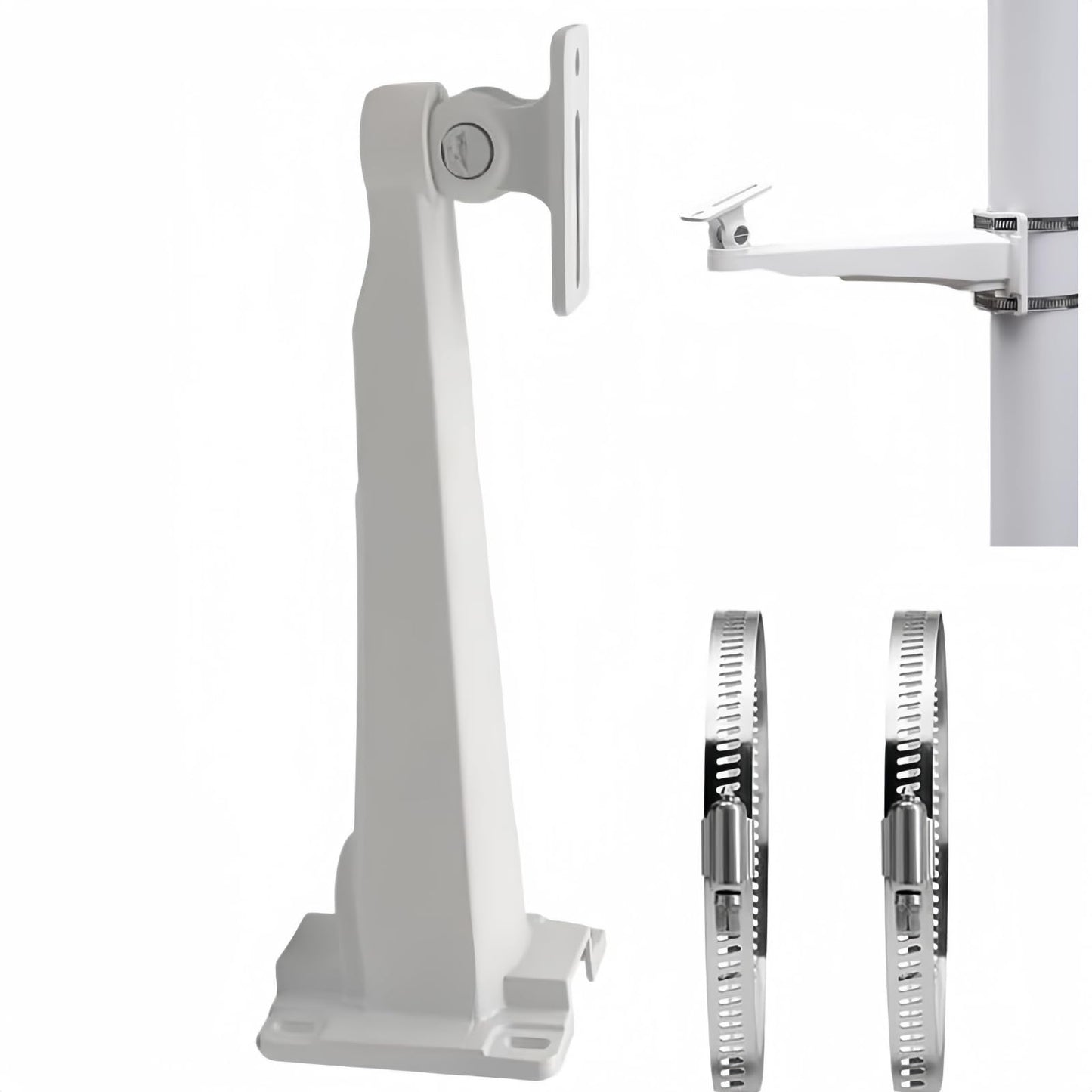V-Fiabilidad CCTV Security Wall Pole Mounting Loop Bracket,27cm Long Arm Support Monitoring Pole Hoop Bracket Surveillance Camera Wall Mounted/Pole
