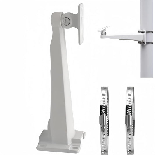 V-Fiabilidad CCTV Security Wall Pole Mounting Loop Bracket,27cm Long Arm Support Monitoring Pole Hoop Bracket Surveillance Camera Wall Mounted/Pole