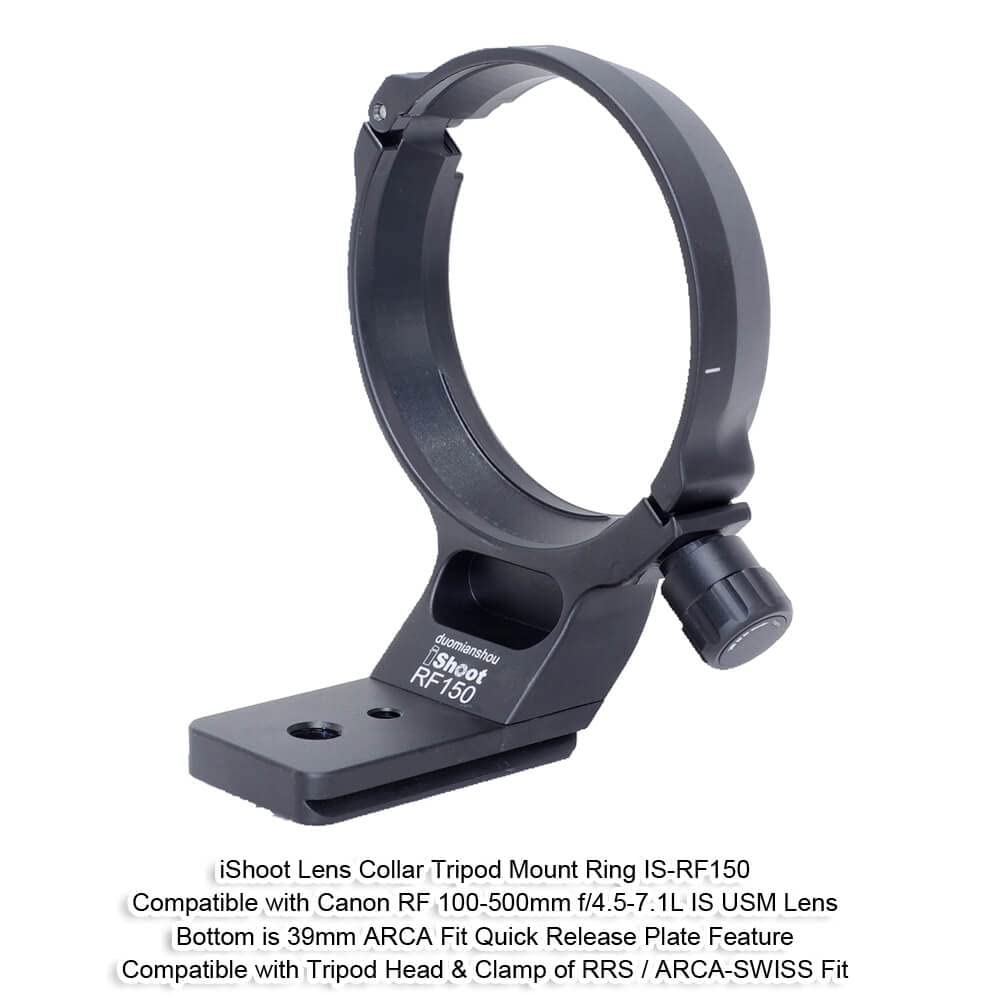 iShoot Tripod Mount Ring Lens Collar Compatible with Canon RF 100-500mm f/4.5-7.1L is USM, Lens Bracket Support Holder Bottom is Arca-Swiss Fit Camera