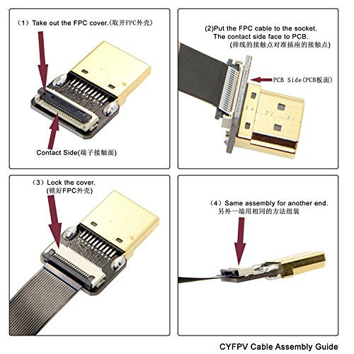 chenyang FPC 20Pin Mini HDMI Flat Male Connector for Ribbon Cable,Raspberry Pi, GoPro,Mini Display, Drone, Camera, Gimbal