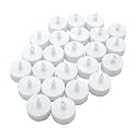 WZCHEN Realistic Bright Flameless LED Tea Light Candles, Bright, Flickering, Battery Powered Fake Candles, Unscented Tea Lights, Pack of 24