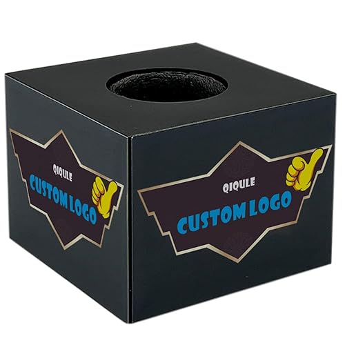 custom microphone logo cube mic flag Portable ABS Injection Molding Square Cube HD printed tempered film (black)
