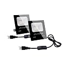 HANNAHONG 10W 2 Pack LED Flood Light with ON/Off Switch Plug in,Cool White,Security/Work/Plant Grow,IP66 Waterproof,Reflector Spot-Light