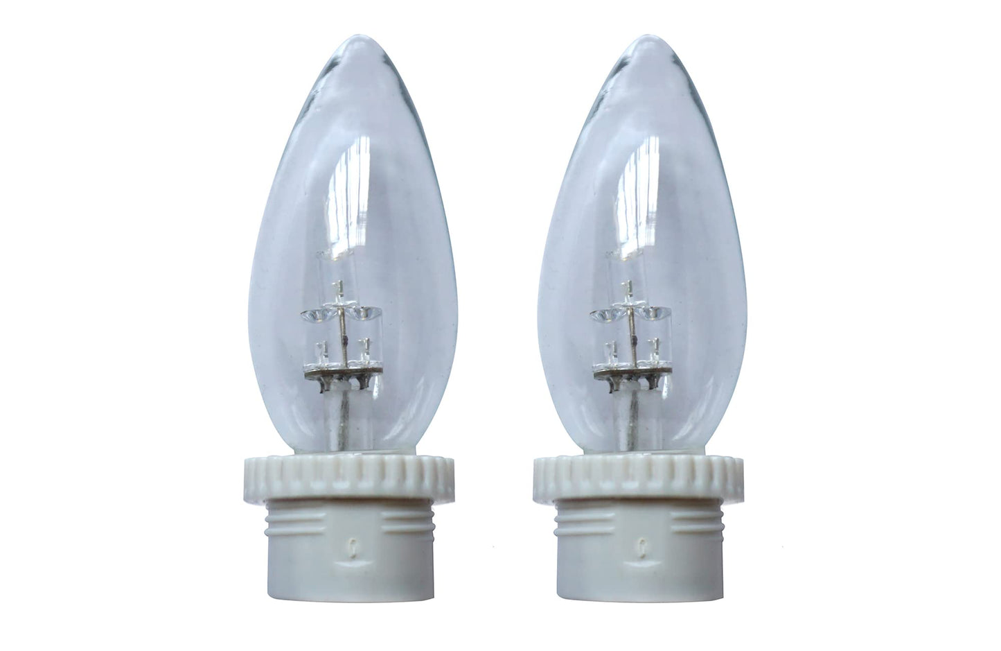 Brite Star Battery Operated Tiffany Warm White Replacement Bulb - 2 Count Flameless Candles with Timer- Perfect for Home Décor