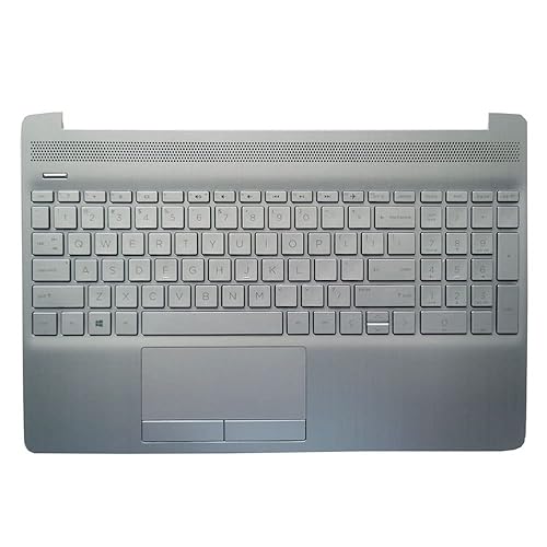 Laptop English Keyboard Compatible for HP 15S-DU 15S-DY 15-DW TPN-C139 15-dw0046nr 15-DW0446NZ US Layout Keyboard with Palmrest Cover (No TouchPad)