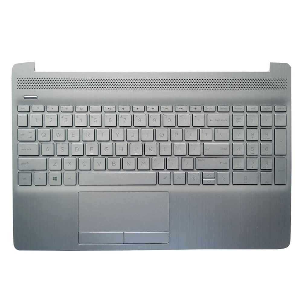 Laptop English Keyboard Compatible for HP 15S-DU 15S-DY 15-DW TPN-C139 15-dw0046nr 15-DW0446NZ US Layout Keyboard with Palmrest Cover (No TouchPad)