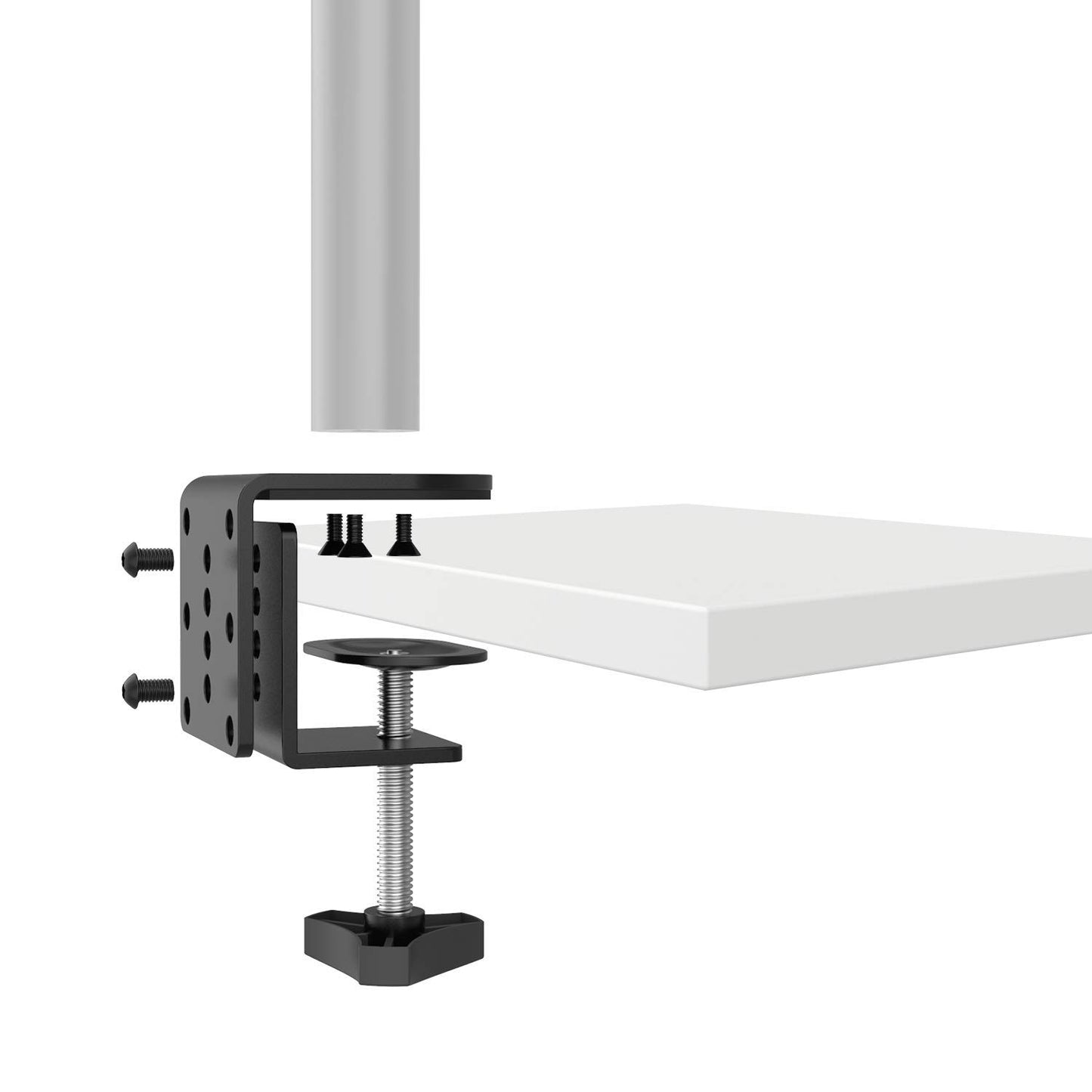 WALI C Clamp Base Stand Mounting Accessory, Desk c-clamp for WALI Monitor Mount Workstation System (C-CLAMP), Black