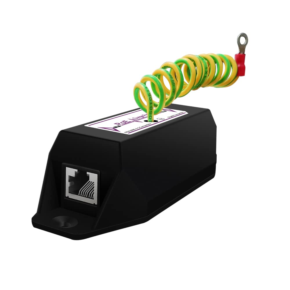 Gigabit PoE+ Ethernet Surge Protector 10KV Lightning Suppressor LAN Network CAT5/CAT6 Thunder Arrestor 10/100/1000 Mbps