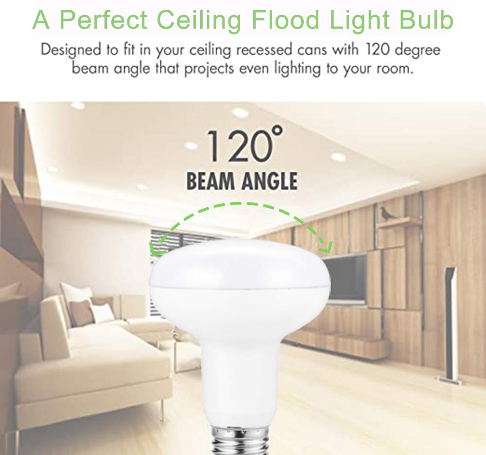 Small frog BR25/R25 Led Can Light Bulbs, 9W Dimmable Flood Lights (75W Equivalent), E26 Medium Base Bulb 5000K Daylight White for Indoor Outdoor