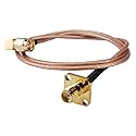 Pc-case 1ft Rf Electrical Wire Coaxial Cable Connector SMA Female Panel Mount to SMA Male Right Angle Assembly Pigtail Extension Rg316 30cm Copper