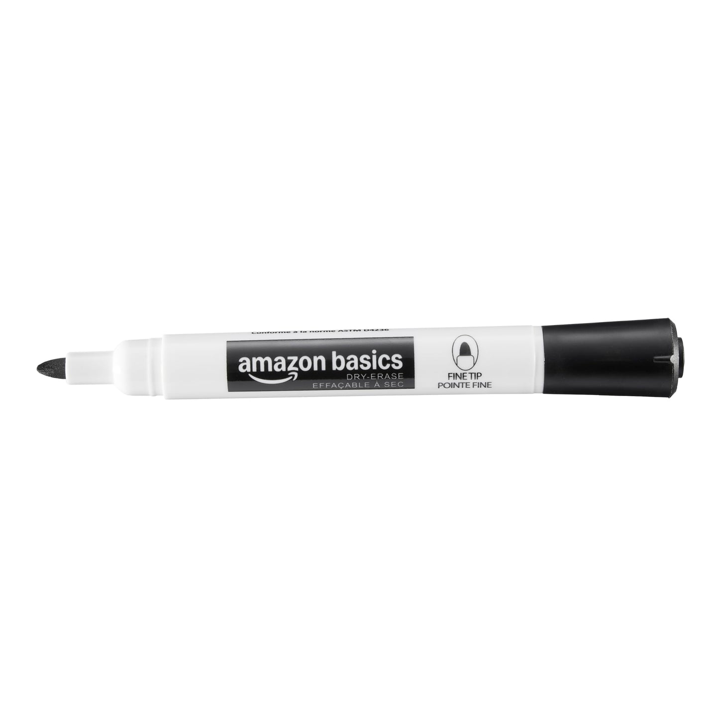 Amazon Basics Low-Odor Dry Erase Whiteboard Markers, Fine Tip, Quick-Dry, Black, 36-Pack