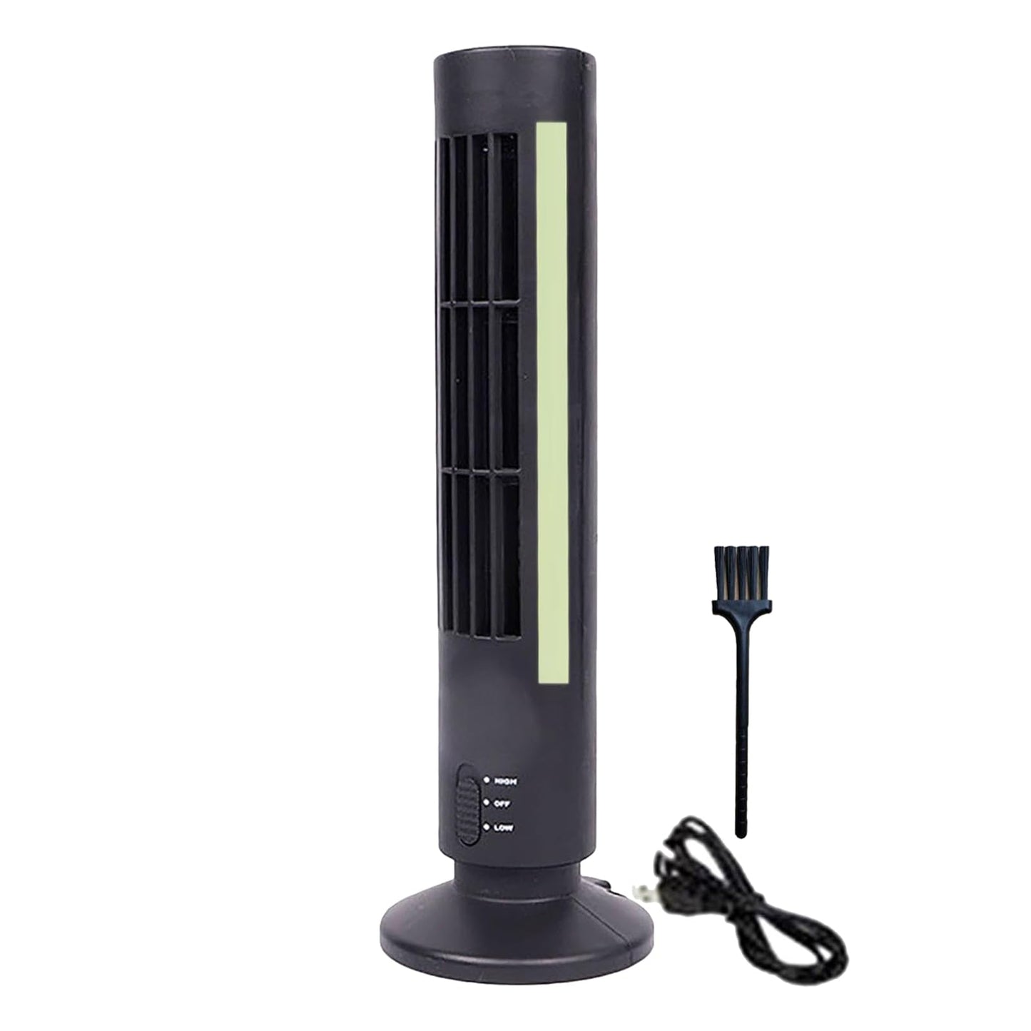 LSRXCBRTY Compact Tower Fan for Bedroom - ABS Bladeless Cooling with Dual Wind Modes, USB-Powered & Space-Saving (Home/Dorm Use) (black)