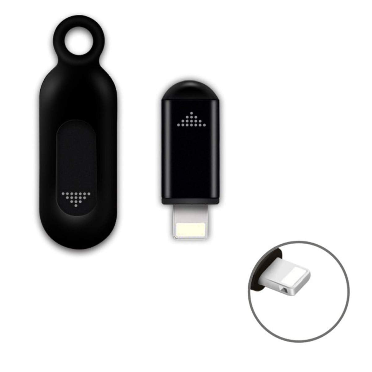 R09 Mini Smartphone IR Remote Controller Adapter for iOS Smart Phone Mini Infrared Universal Control All in One Air Conditioner/TV/DVD/STB (Black-for Lightning)