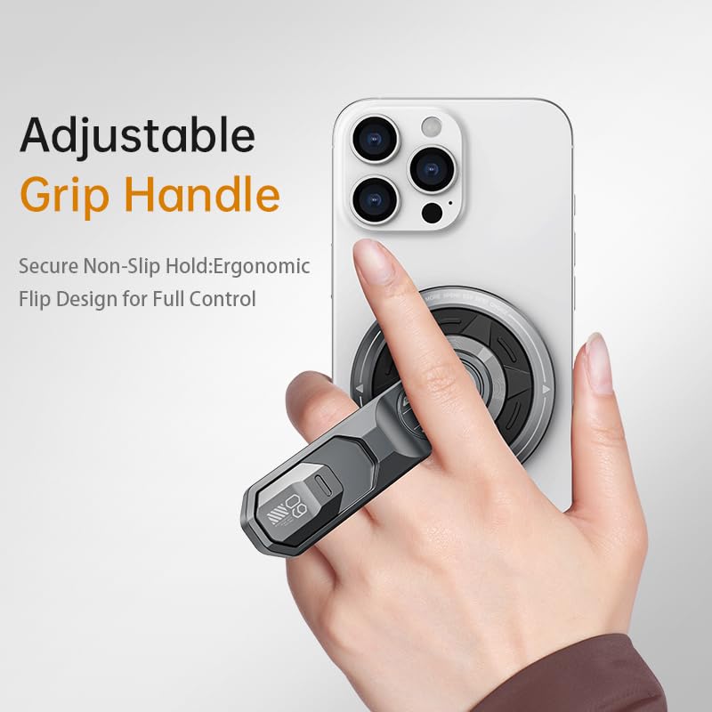 Flobber Aerospace Aluminum MagSafe Phone Stand & Magnetic Phone Grip for Desk - 360° Rotating Ring Holder - N54 Magnet Kickstand Compatible