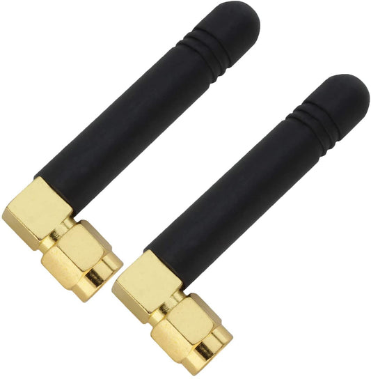 Shopcorp SMA Male Antenna - 850-2100/2400 MHz Omnidirectional Antenna with L-Type Connector, 2.5 dBi Gain, GSM CDMA WCDMA (2 Pack)