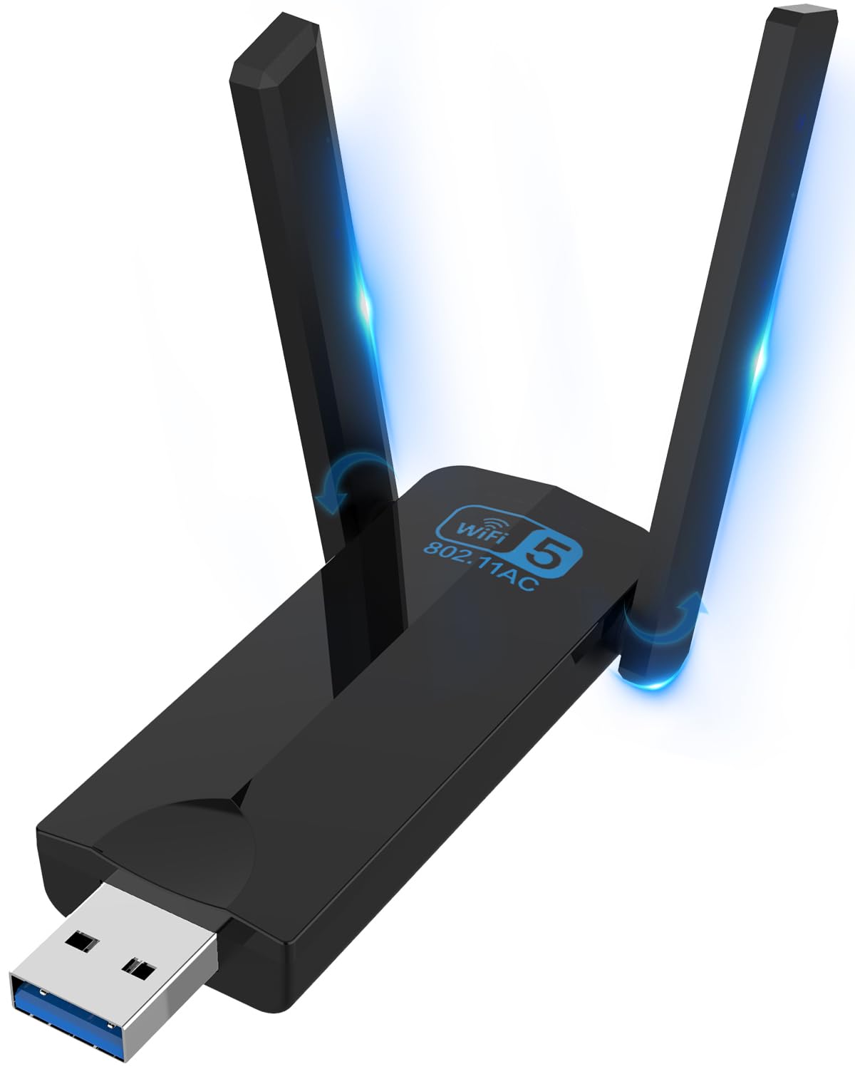 Wireless USB 3.0 WiFi Adapter for Desktop PC, AC 1300Mbps USB WiFi Dual-Band Network Adapter for PC with 400Mbps/2.4G 867Mbps/5G,Dual 5Dbi Antennas