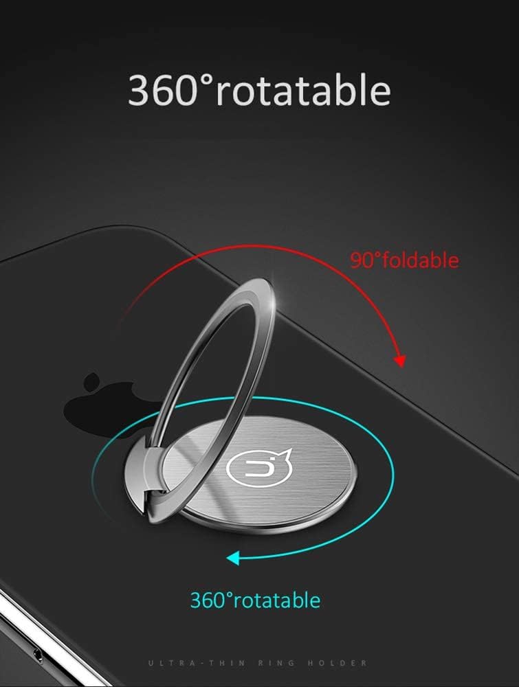 World's Slimmest Phone Ring Holder, Attom Tech Tomorotec Ultra Thin Cell Phone Ring Stand for Magnetic Car Mount Hook Compatible for iPhone Samsung