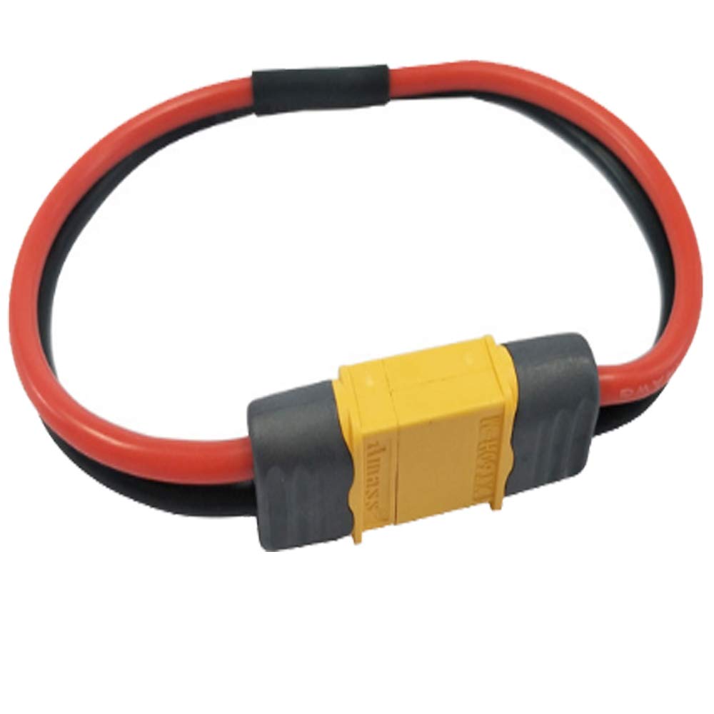 Yiqigou 2pcs Amass XT60H XT60 Male Plug Connector to XT60H XT60 Female Plug Connector Adapter Extension with 30cm 14AWG Silicone Wire (xt60h Cable)