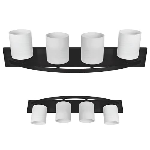 Nuk3y Modern Bathroom Vanity Light Fixture with Light Globe Brushed Nickel (Matte Black, 4 Light)