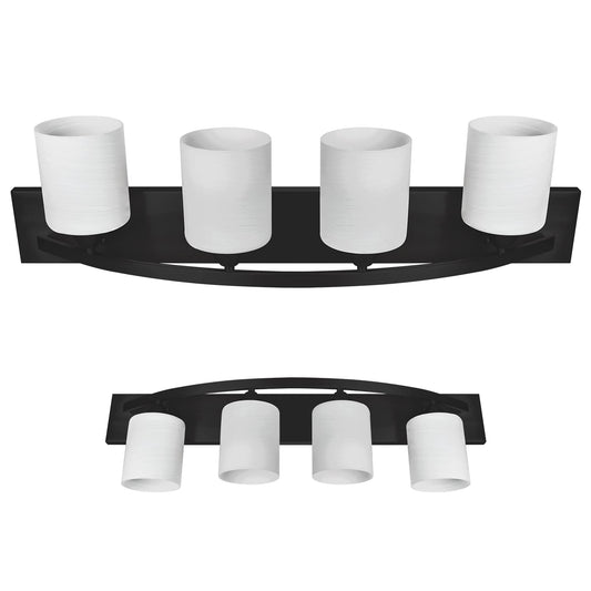 Nuk3y Modern Bathroom Vanity Light Fixture with Light Globe Brushed Nickel (Matte Black, 4 Light)