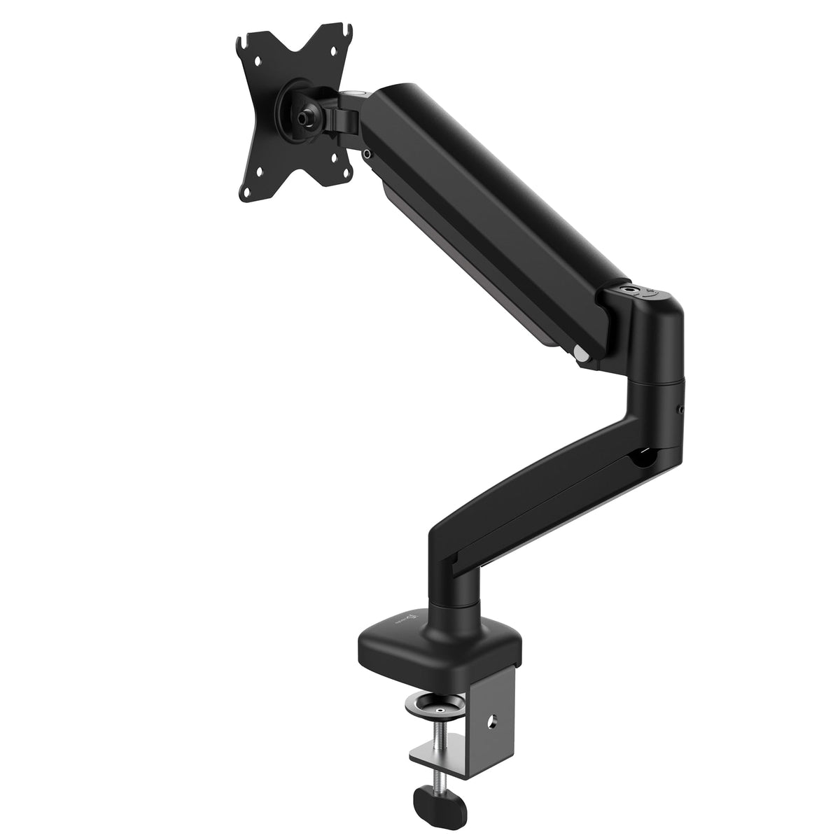 j5create Ergonomic Monitor Mount, Fully Adjustable Gas Spring Monitor Arm for 17 to 32 inch Screen, Integrated Cable Management, Comes with Clamp