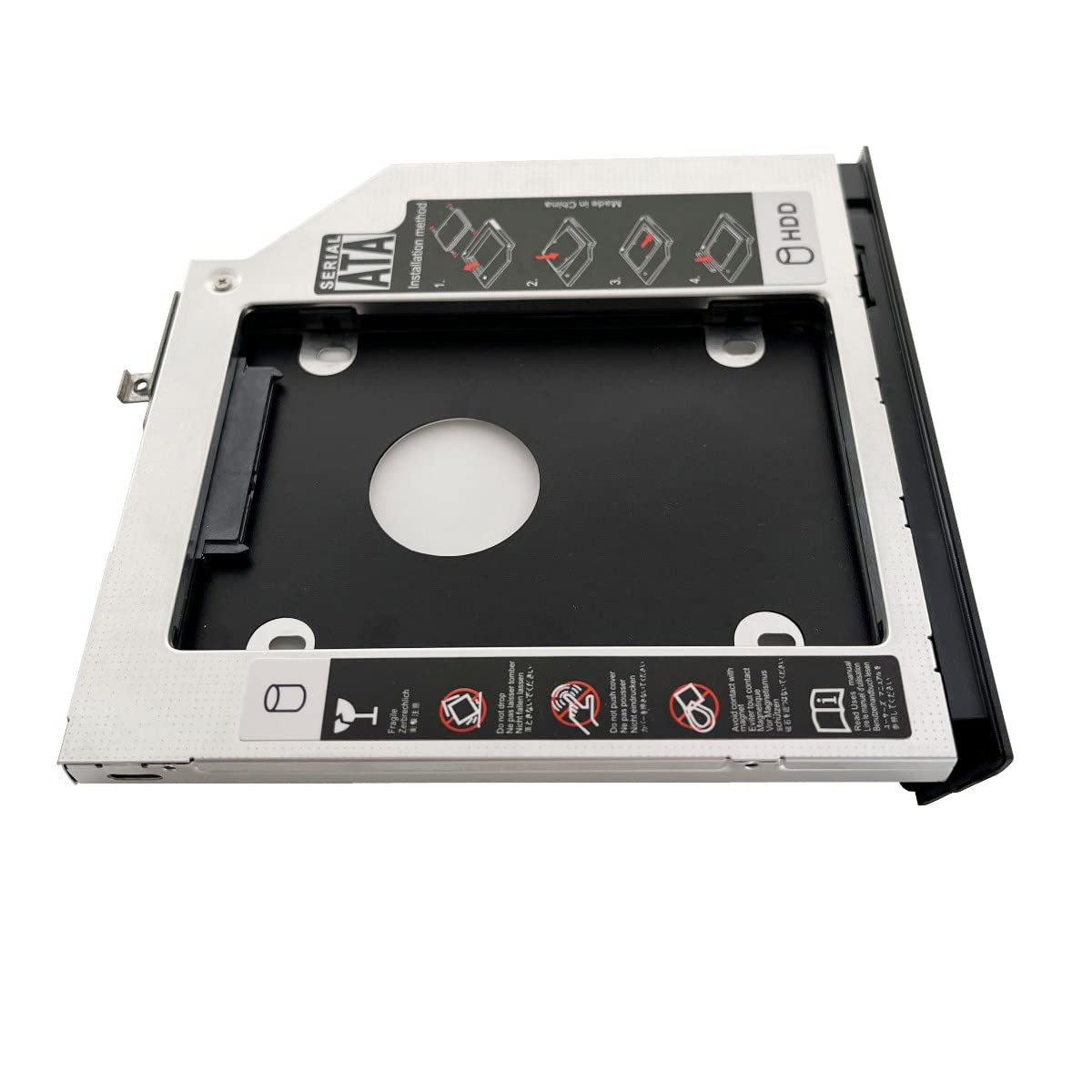 Deyoung 2nd HDD SSD Hard Drive Optical Bay Caddy Frame Tray for HP Elitebook 2570p 2560P with Bezel Panel Cover + Mounting Bracket Holder