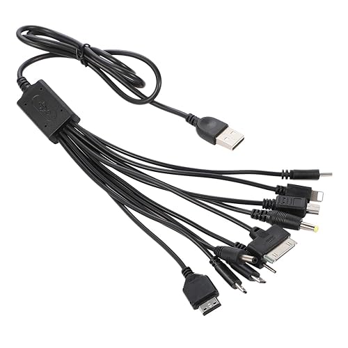 Cutwif 10 in 1 Multi Charging Cable, Universal Multiple Charging Cord Cable with 10 Ports for Cell Phones Speaker MP3 MP4 & More