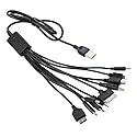 Cutwif 10 in 1 Multi Charging Cable, Universal Multiple Charging Cord Cable with 10 Ports for Cell Phones Speaker MP3 MP4 & More