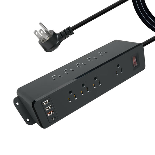 9 Outlets Wall Mount Power Strip with USB C HdcTek Double Side Outlet Extender Fast Charge USB-A Ports & 1 PD USB-C Port Flat Plug Mountable Desk