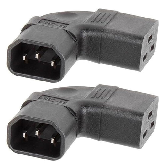 Tekit 2-Pack PDU UPS C14 to C19 Power Converter Travel Plug Adapter, IEC 320 C14 to Right Angle C19 Electrical Adapter,Elbow Plug C14 to C19 IEC…