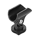 Andoer 19mm Microphone Mic Clip Holder with Hot Shoe & 1/4" Screw Hole for Mic Stand and DSLR Camera